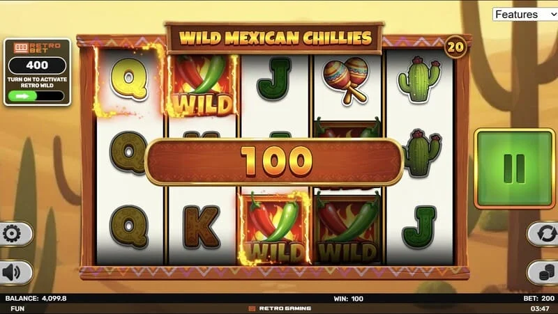 Wild Mexican Chillies - Wild op het raster en winlijn